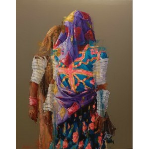 Khalid Khan-Kaay, 28 x 36 Inch, Acrylic on Canvas, Figurative Painting, AC-KHKN-086 Khalid Khan-Kaay, 28 x 36 Inch, Acrylic on Canvas, Figurative Painting, AC-KHKN-086